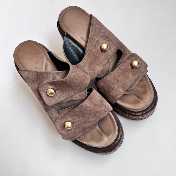 Rag & Bone Boho Sommer Brown Suede Wedge Sandals Size 6.5 - Picture 3 of 12